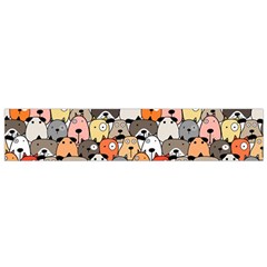 Cute Dog Seamless Pattern Background Small Premium Plush Fleece Scarf