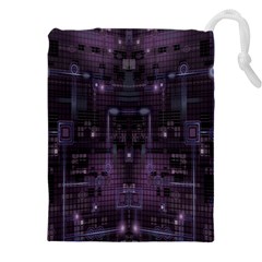 Geometric Art Digital Art Background Drawstring Pouch (4xl) by Pakjumat