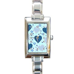 Hearts Pattern Paper Wallpaper Blue Background Rectangle Italian Charm Watch by Pakjumat