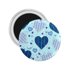 Hearts Pattern Paper Wallpaper Blue Background 2 25  Magnets by Pakjumat