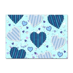 Hearts Pattern Paper Wallpaper Blue Background Sticker A4 (100 Pack) by Pakjumat