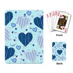 Hearts Pattern Paper Wallpaper Blue Background Playing Cards Single Design (Rectangle) Back