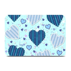 Hearts Pattern Paper Wallpaper Blue Background Plate Mats by Pakjumat