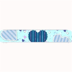 Hearts Pattern Paper Wallpaper Blue Background Small Bar Mat by Pakjumat