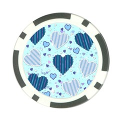 Hearts Pattern Paper Wallpaper Blue Background Poker Chip Card Guard (10 Pack) by Pakjumat