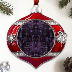 Geometric Art Digital Art Background Metal Snowflake And Bell Red Ornament