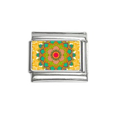 Mandala Patterns Yellow Italian Charm (9mm) by Pakjumat