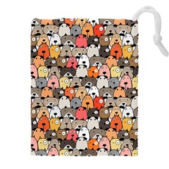 Cute Dog Seamless Pattern Background Drawstring Pouch (4xl) by Pakjumat