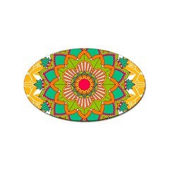 Mandala Patterns Yellow Sticker (oval) by Pakjumat