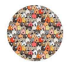 Cute Dog Seamless Pattern Background Mini Round Pill Box (pack Of 3) by Pakjumat