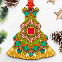 Mandala Patterns Yellow Ornament (christmas Tree) 