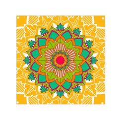 Mandala Patterns Yellow Square Satin Scarf (30  X 30 ) by Pakjumat