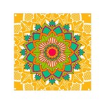 Mandala Patterns Yellow Square Satin Scarf (30  x 30 ) Front