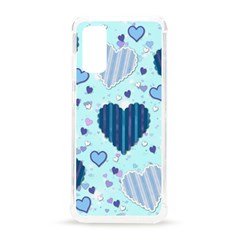 Hearts Pattern Paper Wallpaper Blue Background Samsung Galaxy S20 6 2 Inch Tpu Uv Case