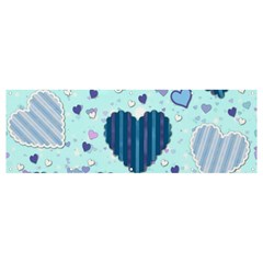 Hearts Pattern Paper Wallpaper Blue Background Banner And Sign 12  X 4  by Pakjumat