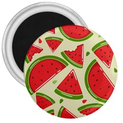 Cute Watermelon Seamless Pattern 3  Magnets by Pakjumat