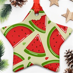 Cute Watermelon Seamless Pattern Ornament (star)