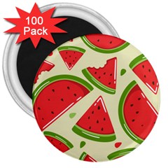 Cute Watermelon Seamless Pattern 3  Magnets (100 Pack) by Pakjumat