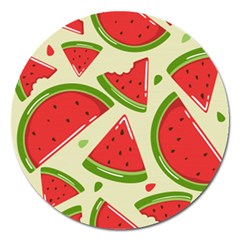 Cute Watermelon Seamless Pattern Magnet 5  (round) by Pakjumat