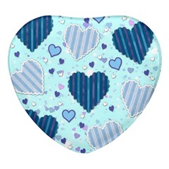 Hearts Pattern Paper Wallpaper Blue Background Heart Glass Fridge Magnet (4 Pack) by Pakjumat