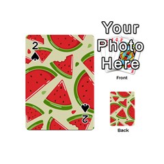 Cute Watermelon Seamless Pattern Playing Cards 54 Designs (mini) by Pakjumat