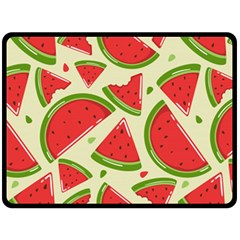 Cute Watermelon Seamless Pattern Two Sides Fleece Blanket (large) by Pakjumat