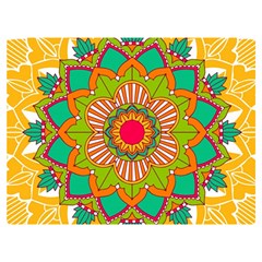 Mandala Patterns Yellow Two Sides Premium Plush Fleece Blanket (extra Small) by Pakjumat