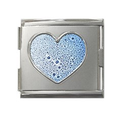 Drop Water Background Macro Splash Rain Drink Mega Link Heart Italian Charm (18mm) by Pakjumat