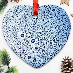 Drop Water Background Macro Splash Rain Drink Heart Ornament (two Sides)