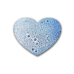 Drop Water Background Macro Splash Rain Drink Rubber Heart Coaster (4 Pack) by Pakjumat