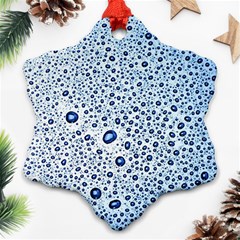 Drop Water Background Macro Splash Rain Drink Snowflake Ornament (two Sides)