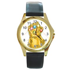 The Infinity Gauntlet Thanos Round Gold Metal Watch