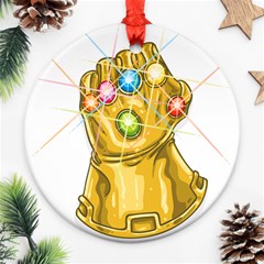 The Infinity Gauntlet Thanos Round Ornament (two Sides)