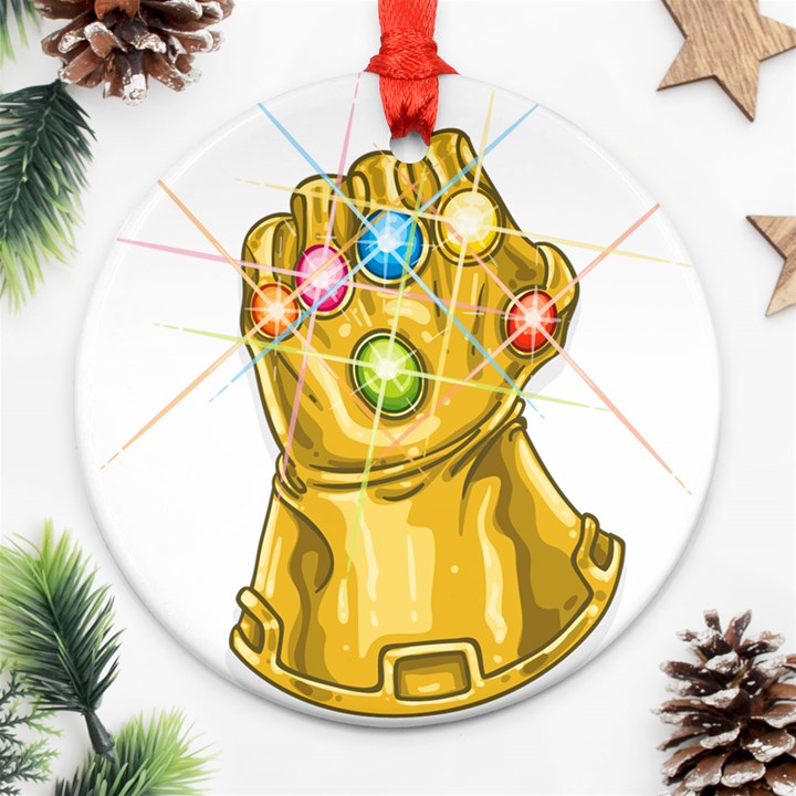 The Infinity Gauntlet Thanos Round Ornament (Two Sides)