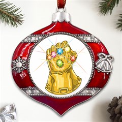 The Infinity Gauntlet Thanos Metal Snowflake And Bell Red Ornament