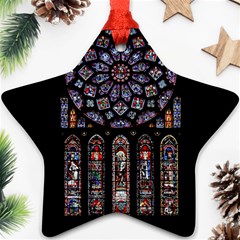 Chartres Cathedral Notre Dame De Paris Stained Glass Ornament (star)