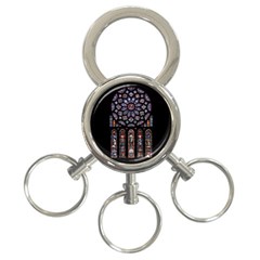 Chartres Cathedral Notre Dame De Paris Stained Glass 3-ring Key Chain by Maspions