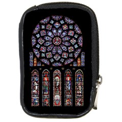 Chartres Cathedral Notre Dame De Paris Stained Glass Compact Camera Leather Case