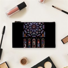 Chartres Cathedral Notre Dame De Paris Stained Glass Cosmetic Bag (small) by Maspions