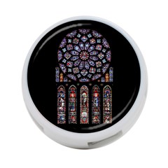 Chartres Cathedral Notre Dame De Paris Stained Glass 4-port Usb Hub (two Sides) by Maspions