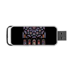 Chartres Cathedral Notre Dame De Paris Stained Glass Portable Usb Flash (one Side) by Maspions