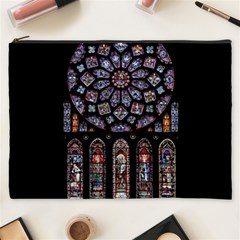 Chartres Cathedral Notre Dame De Paris Stained Glass Cosmetic Bag (xxxl)