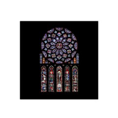 Chartres Cathedral Notre Dame De Paris Stained Glass Satin Bandana Scarf 22  X 22  by Maspions