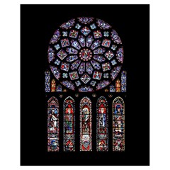 Chartres Cathedral Notre Dame De Paris Stained Glass Drawstring Bag (small) by Maspions