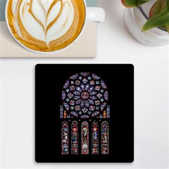 Chartres Cathedral Notre Dame De Paris Stained Glass Uv Print Square Tile Coaster 