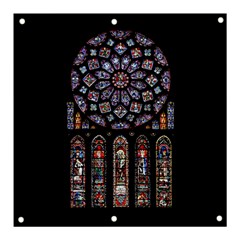 Chartres Cathedral Notre Dame De Paris Stained Glass Banner And Sign 3  X 3  by Maspions