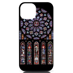 Chartres Cathedral Notre Dame De Paris Stained Glass Iphone 14 Black Uv Print Case by Maspions