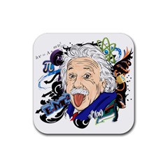 Albert Einstein Physicist Rubber Coaster (square)