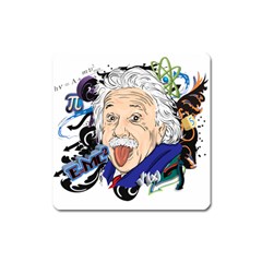 Albert Einstein Physicist Square Magnet