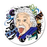 Albert Einstein Physicist Magnet 5  (Round) Front